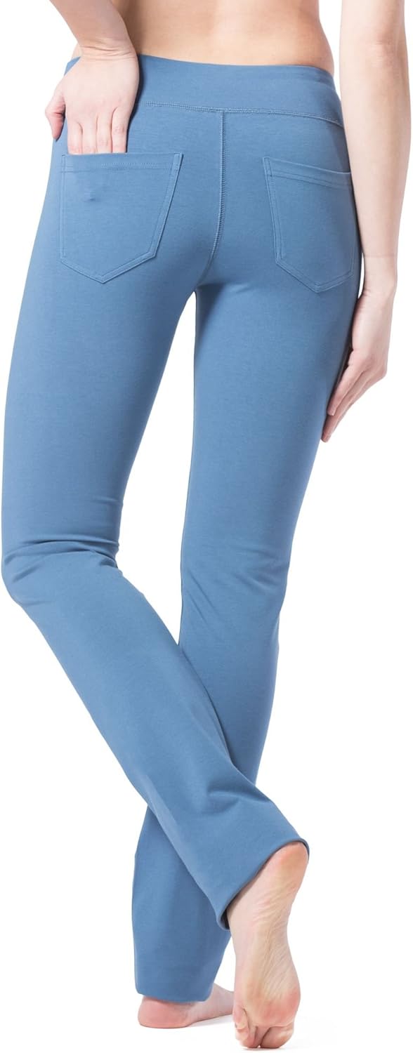 Fishers Finery Women’s Ecofabric Straight Leg Yoga Pant with Back Pockets