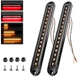 FOUFLY 2PCS 12V-24V 30 LED Tail Lights Red & Yellow Trailer Brake Light Turn Signal Trailer Sequential Identification Light Waterproof Tail Light Bar for Truck Pickup Golf Cart Marine Boats