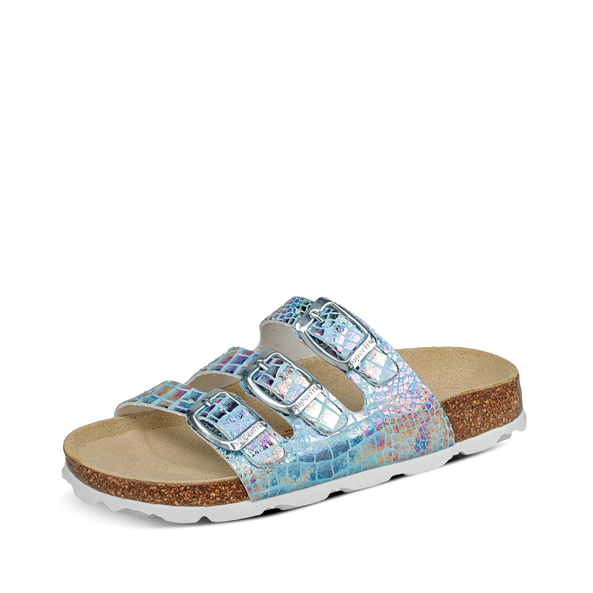 Superfit Mädchen Fussbettpantoffel Pantoffeln, Blau (Blue 8010), 24 EU