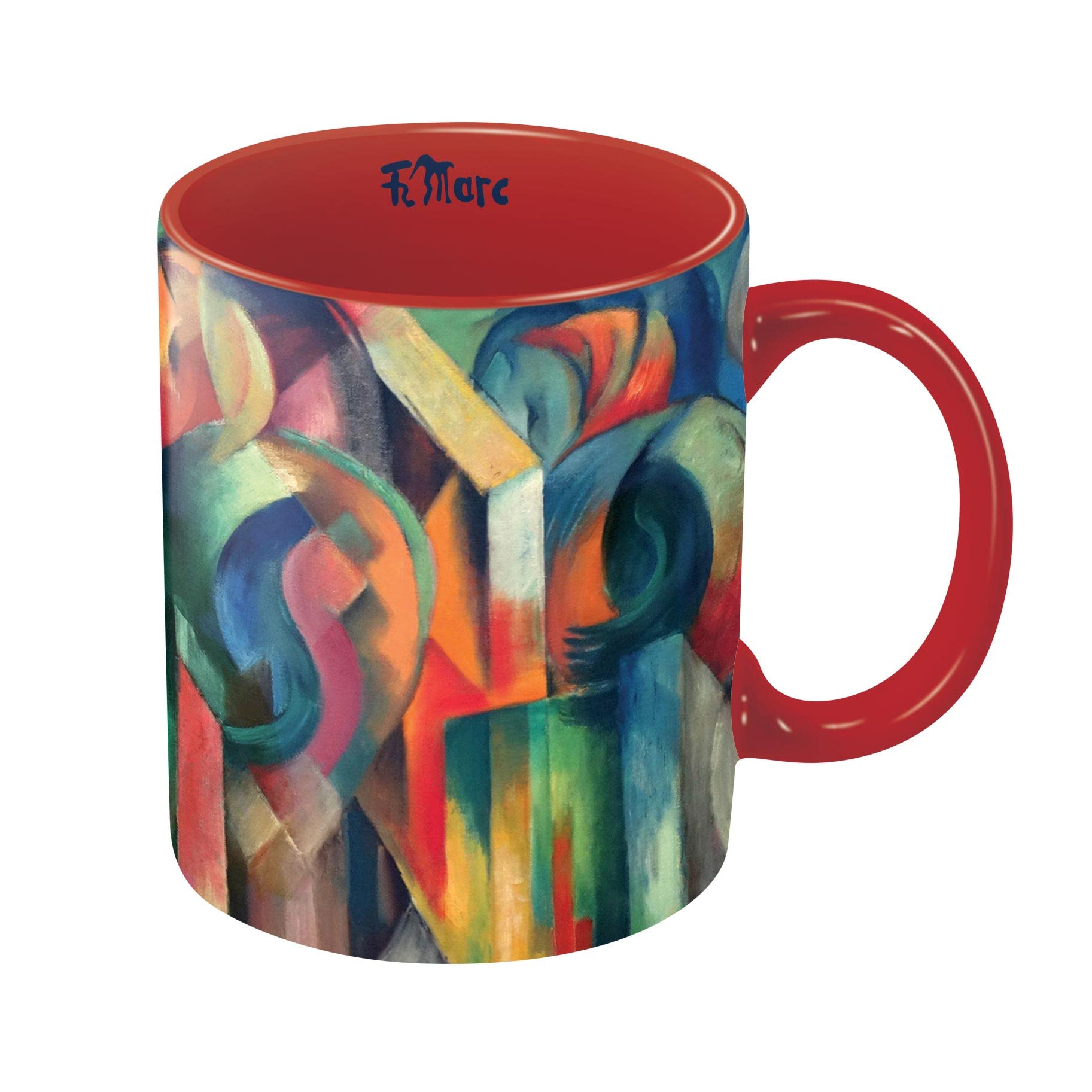 RainCaperFranz Marc Stables Large Porcelain Fine Art Coffee and Tea Mug for Home and Office, 11 Oz, Dishwasher and Microwave Safe