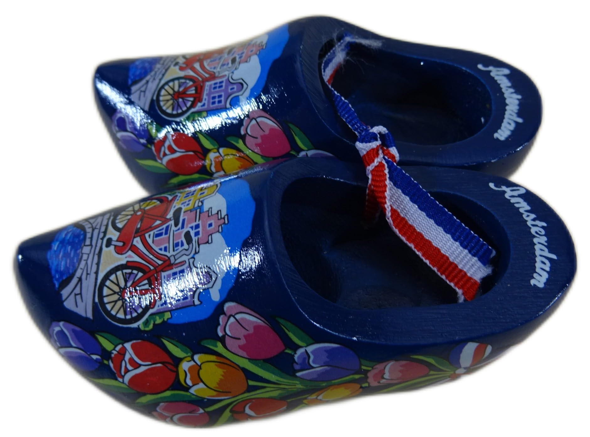 Generisch 2er Set Deko Holland Clogs Amsterdam 10 x 5 x 5 cm Fahrrad Grachten Holz Klumpen Figur Deko Halle GMTX 12252
