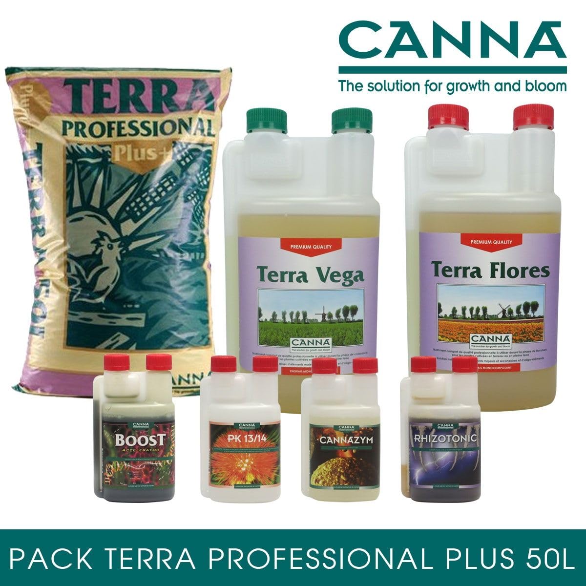 Pack CANNA Terra Professional Plus 50 litres + engrais et boosters