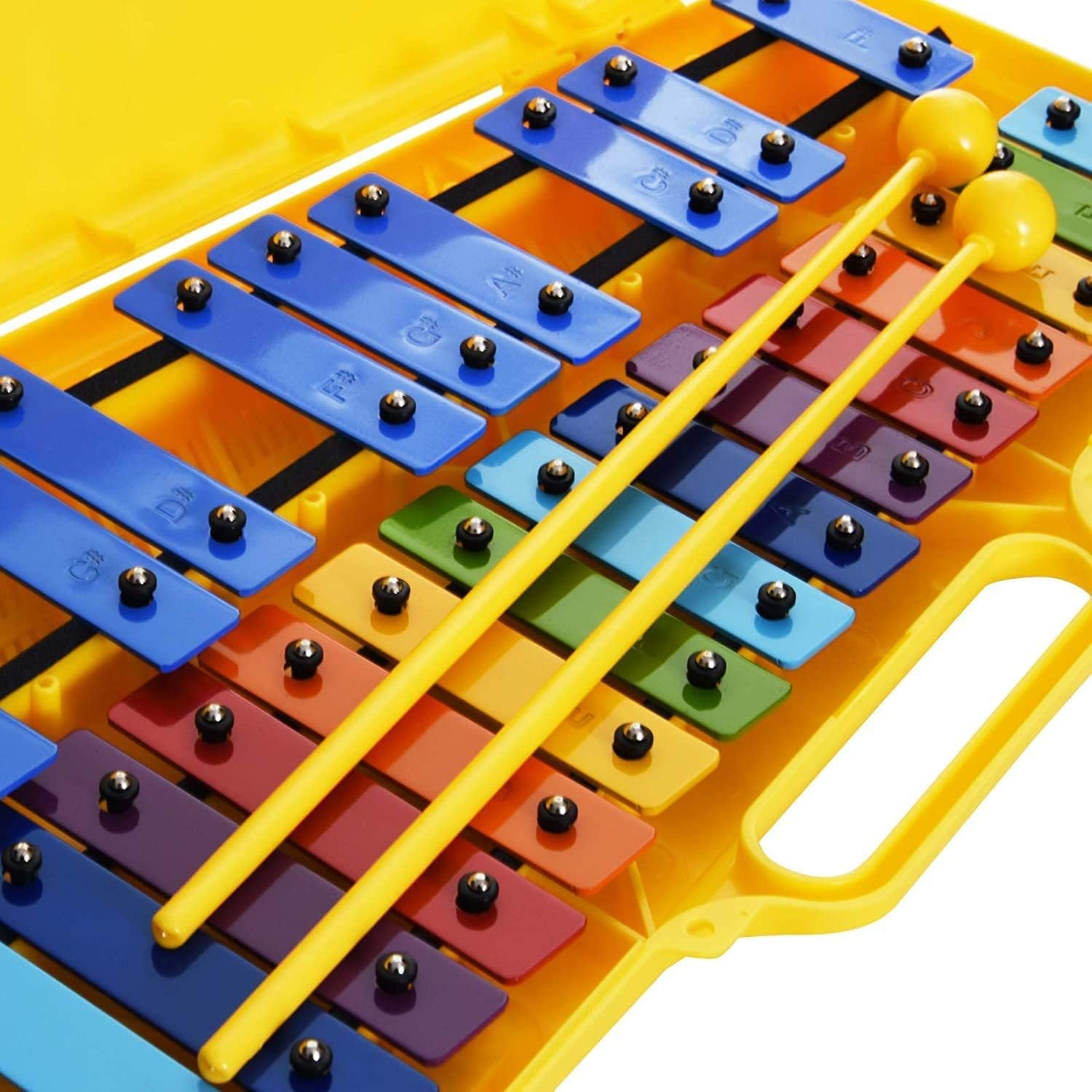 ROCKSTAR - Carrillón Xilófono Metalofono 25 Teclas Metálicas AG-25N3 Angel 1021, Glockenspiel con Estuche, Instrumento Musical supervisado por un adulto