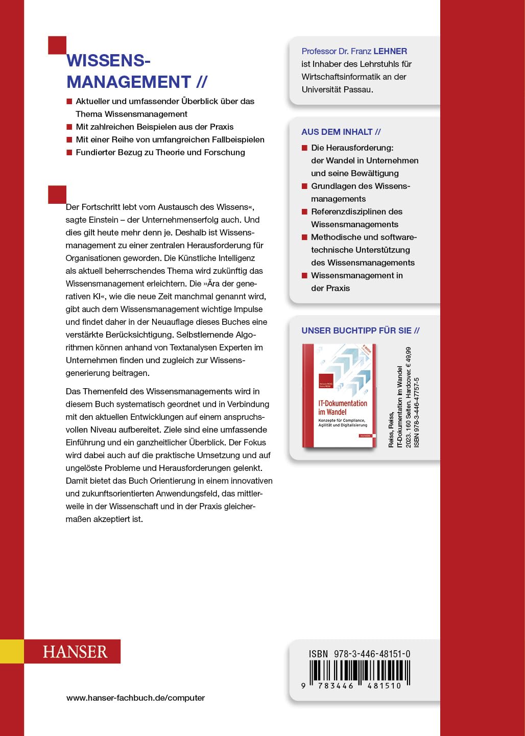Wissensmanagement: Grundlagen, Methoden und technische Unterstützung