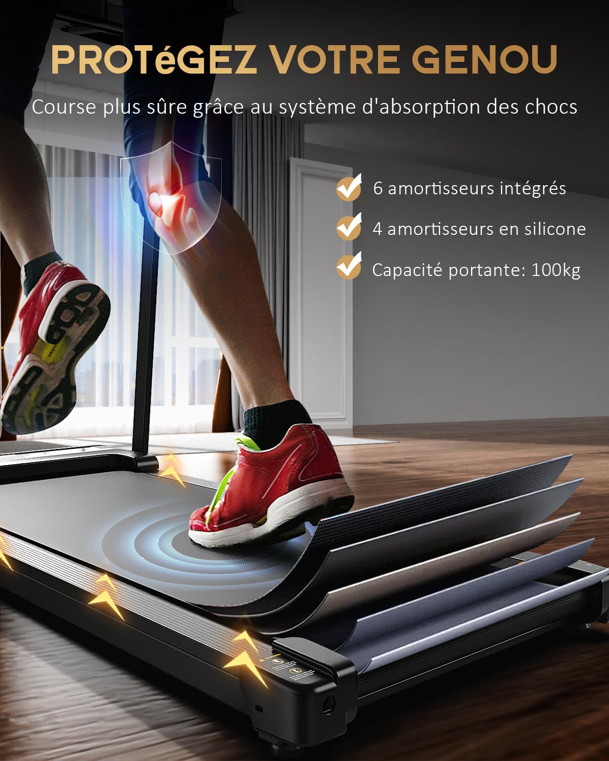 Laufband für Zuhause Walking Pad - Klappbar Laufbänder Elektrisches Laufbänder Schreibtisch Foldable Treadmill for Home Büro Laufpad Leise Klein 10Km/h Tretmühle Klappbares Kleines