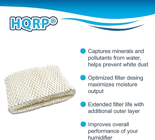 Miniatura 2 de HQRP Paquete de 2 filtros de mecha compatibles con humidificadores Hamilton Beach 05520 05521 True Air 05920 repuesto