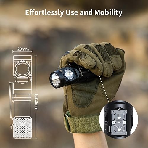 Miniatura 6 de WUBEN Linterna L1, 2000 linternas LED recargables de alto lúmenes, funciona con pilas, linterna táctica súper brillante, 6 modos IP68 impermeable