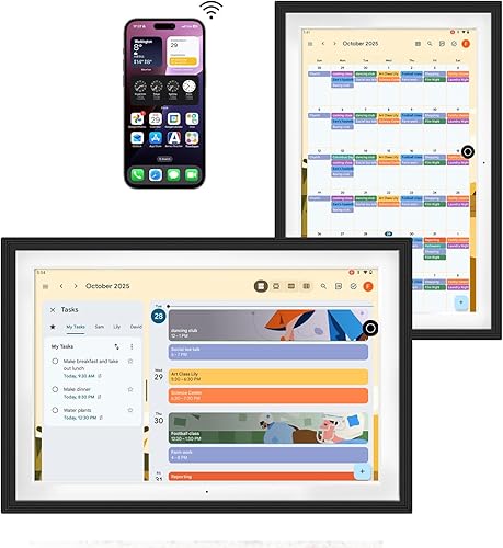 Cambio de calendario digital de Google de 10.1 pulgadas, batería de litio integrada tabla de tareas y planificador, marco de fotos con pantalla