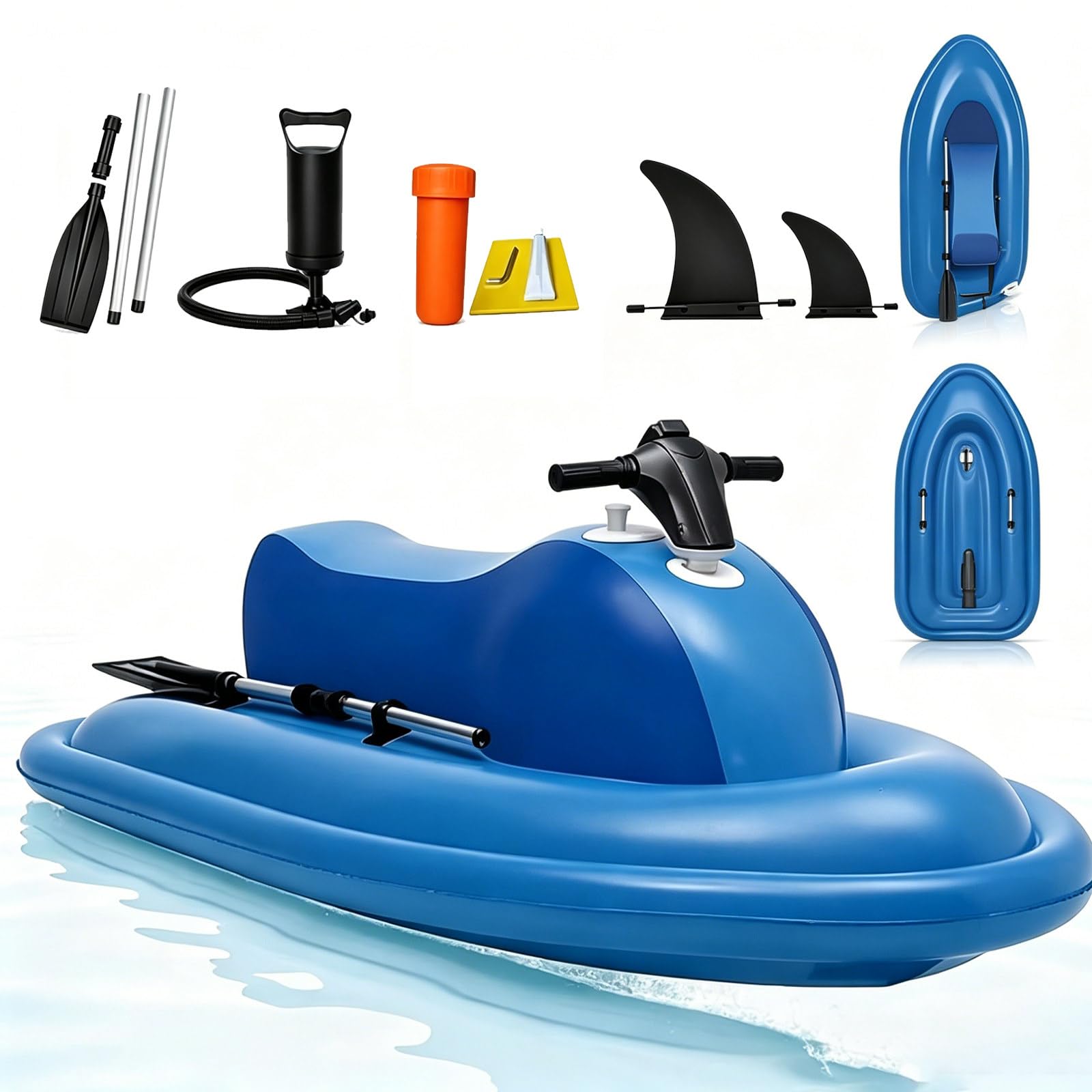 ZyKnaurral Summer Electric Motor Boat, Inflatable Jet Boat With Underwater Scooter, with 500W/700W Kayak Electric Motor, 330 lbs, for Adults and Kids Sea Swimming Diving Equipment Nothruster