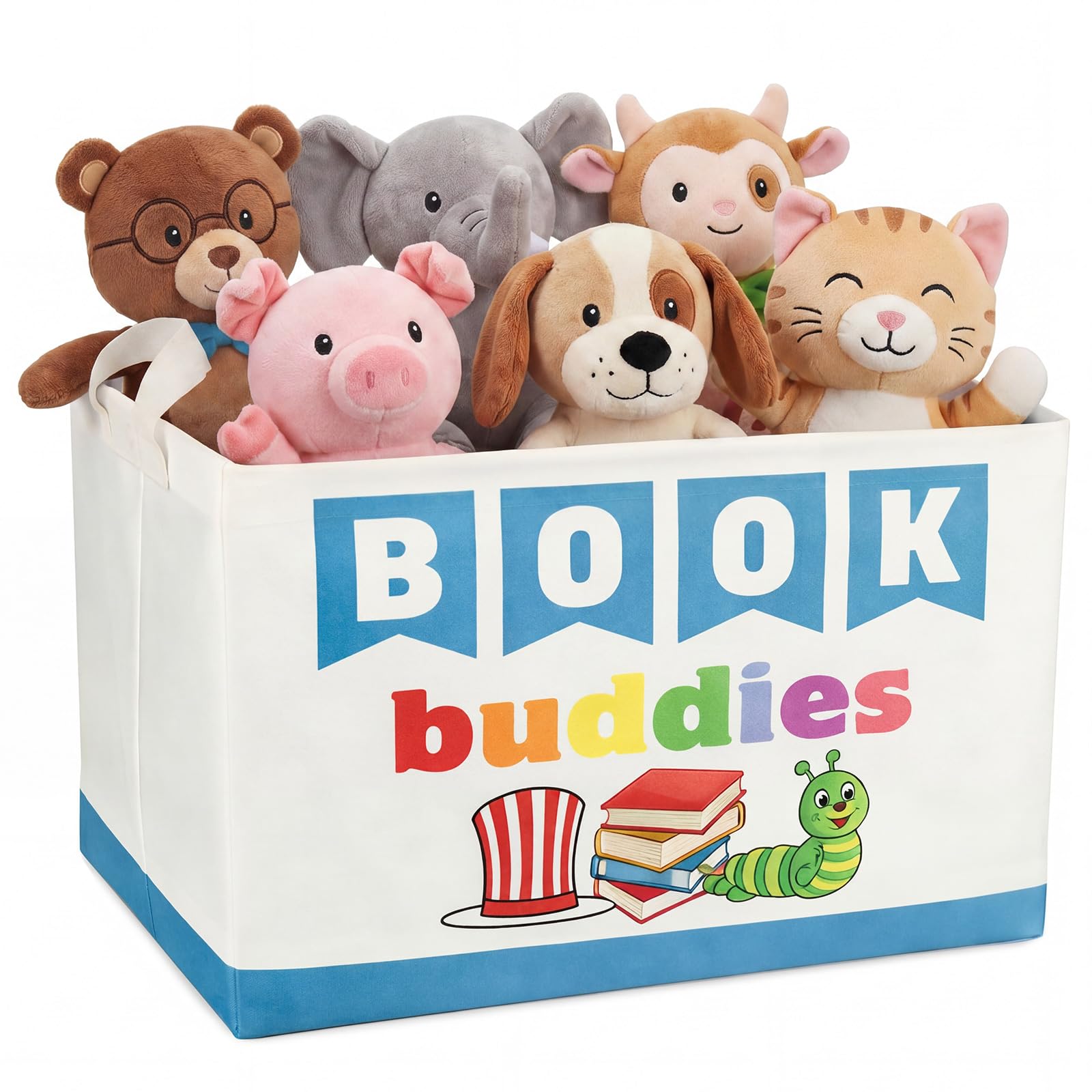 Cesta de lectura Gerrii Book Buddies plegable para esquinas infantiles y organizar juguetes