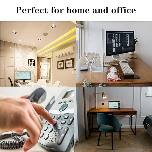 Miniatura 5 de Cable RJ12 RJ12 6P6C macho a macho recto con cable para uso de datos y voz, paquete de 2 unidades (blanco, 10 pies)