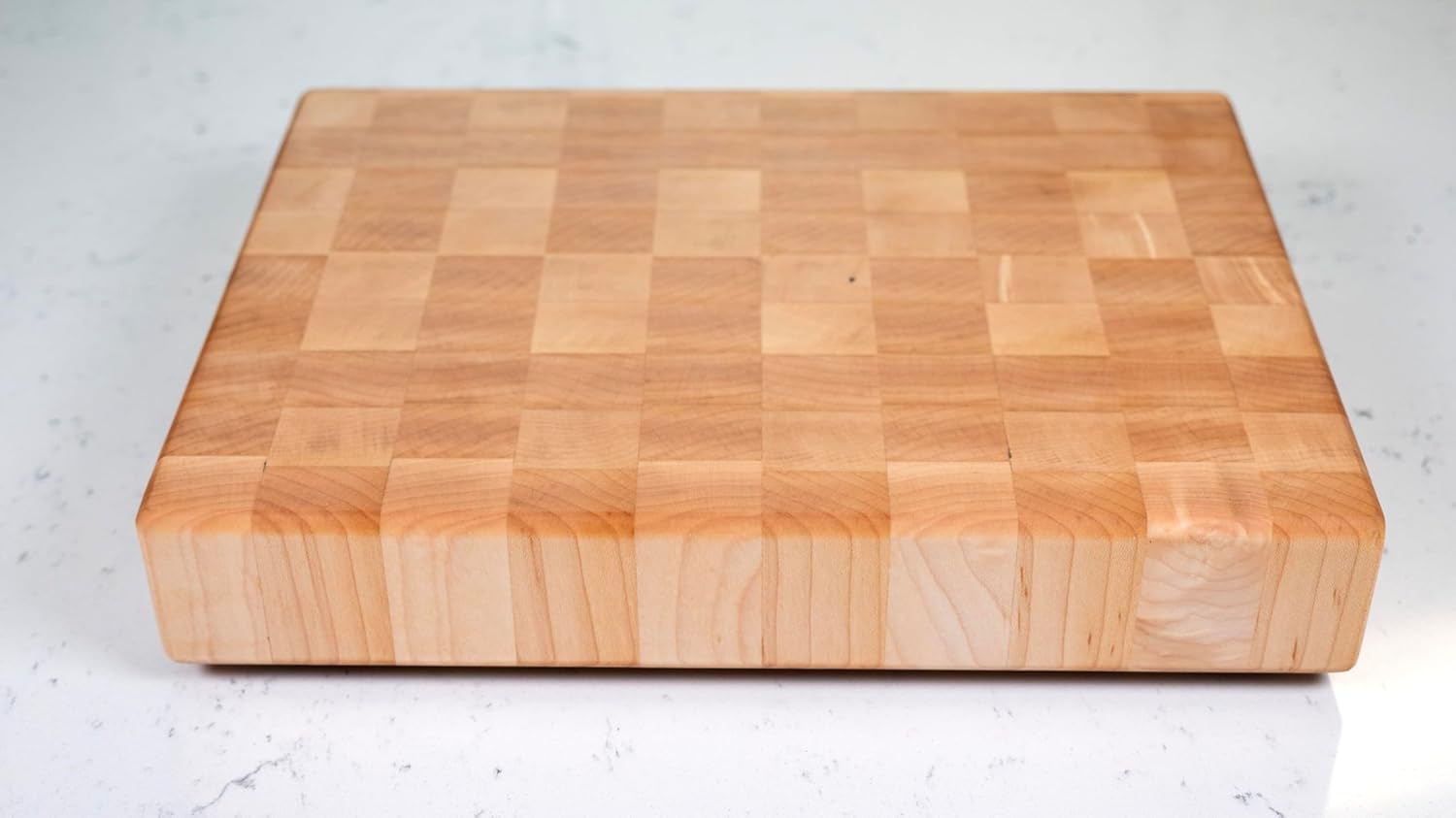 Handmade USA Maple End Grain Cutting Board 12x9" - Knife-Friendly Self-Healing Butcher Block, Sustainable Gift