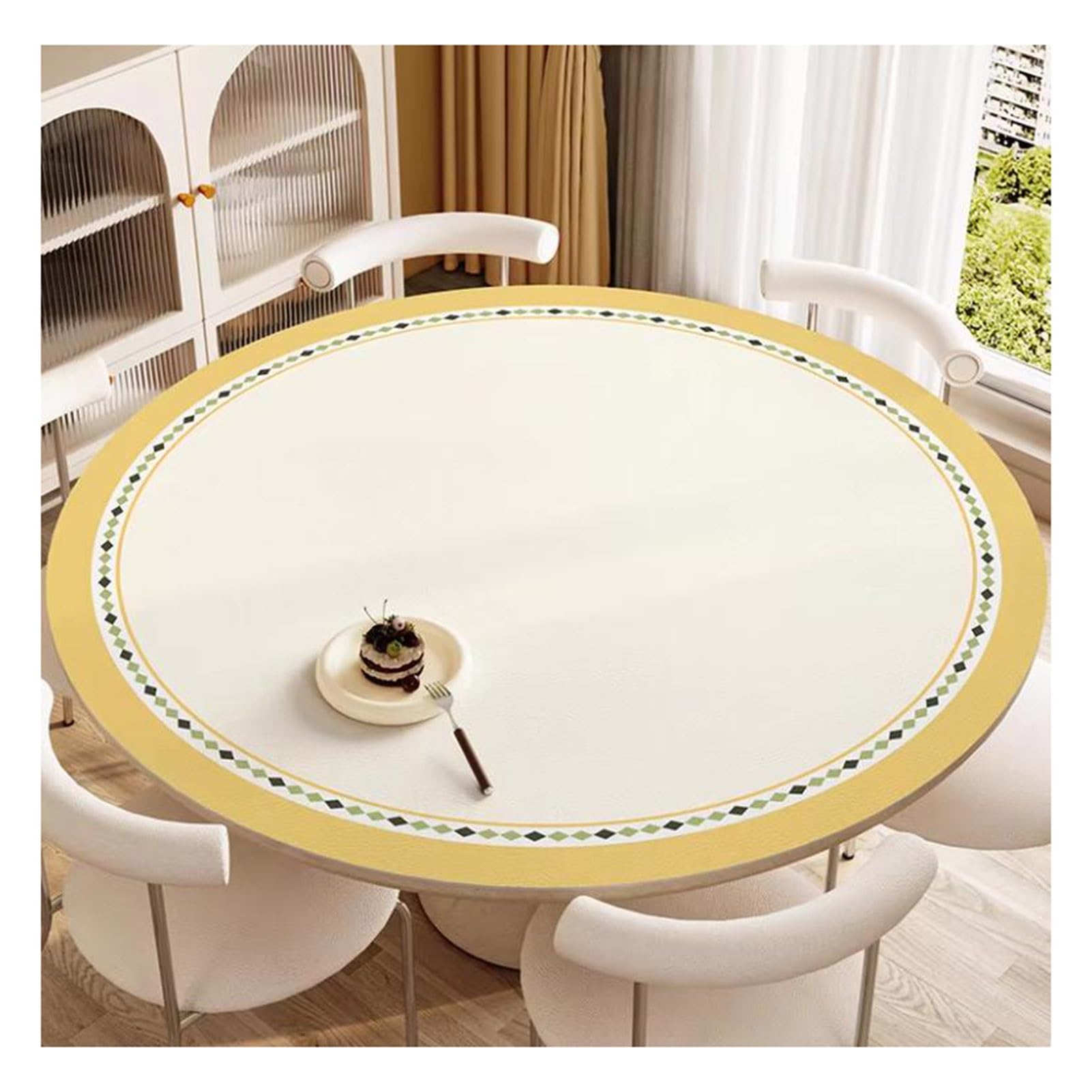 Nappe de protection table ronde imperméable pour vos moments de café et bureau