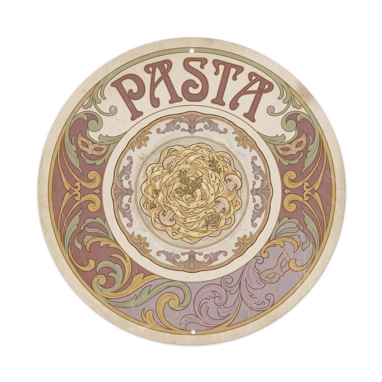 Pasta Lunch Classic Trattoria Food Culture Metal Tin Sign