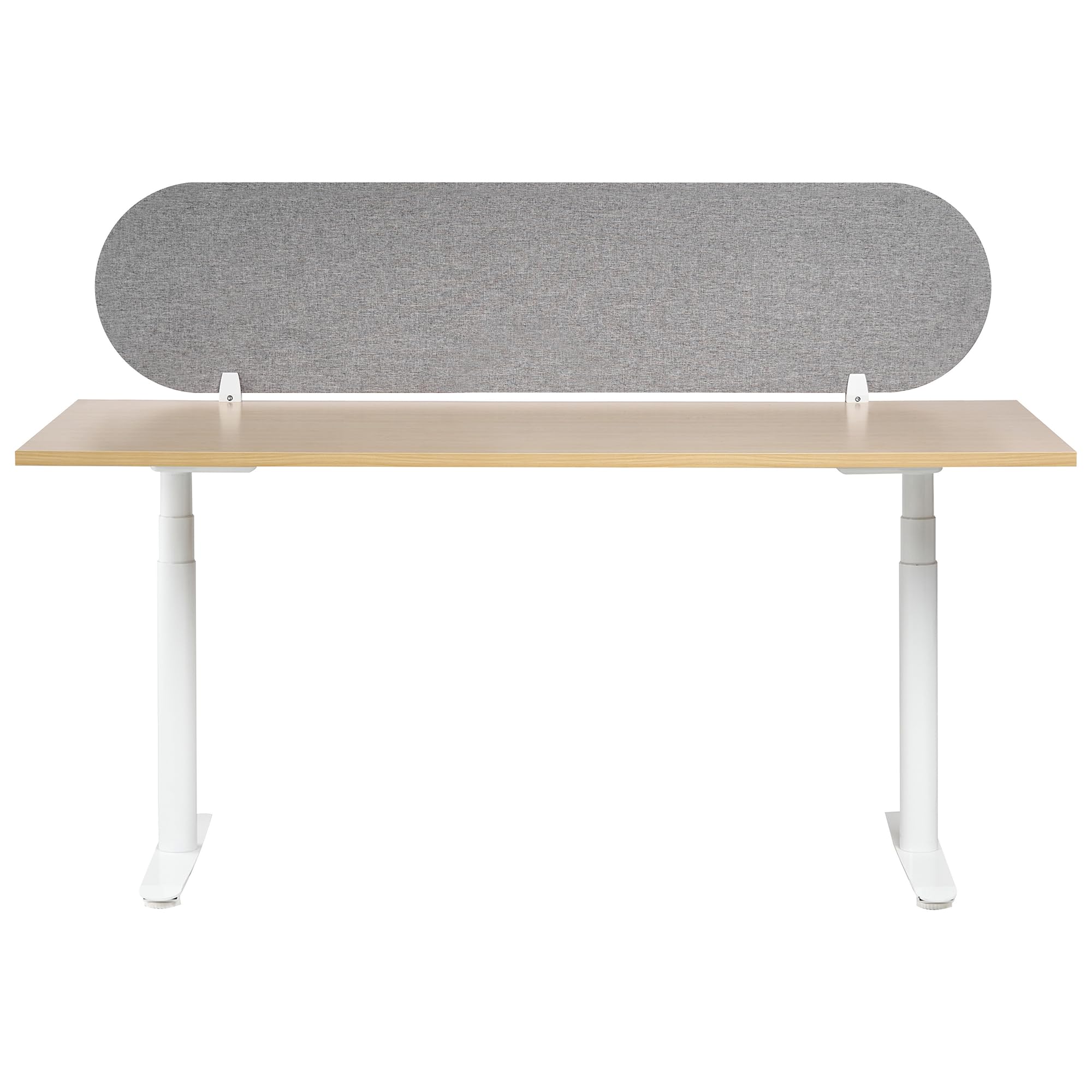 Beliani Séparateur de Bureau en Pet Acoustique Recouvert de Tissu 160 x 40 cm Gris Clair Sparky