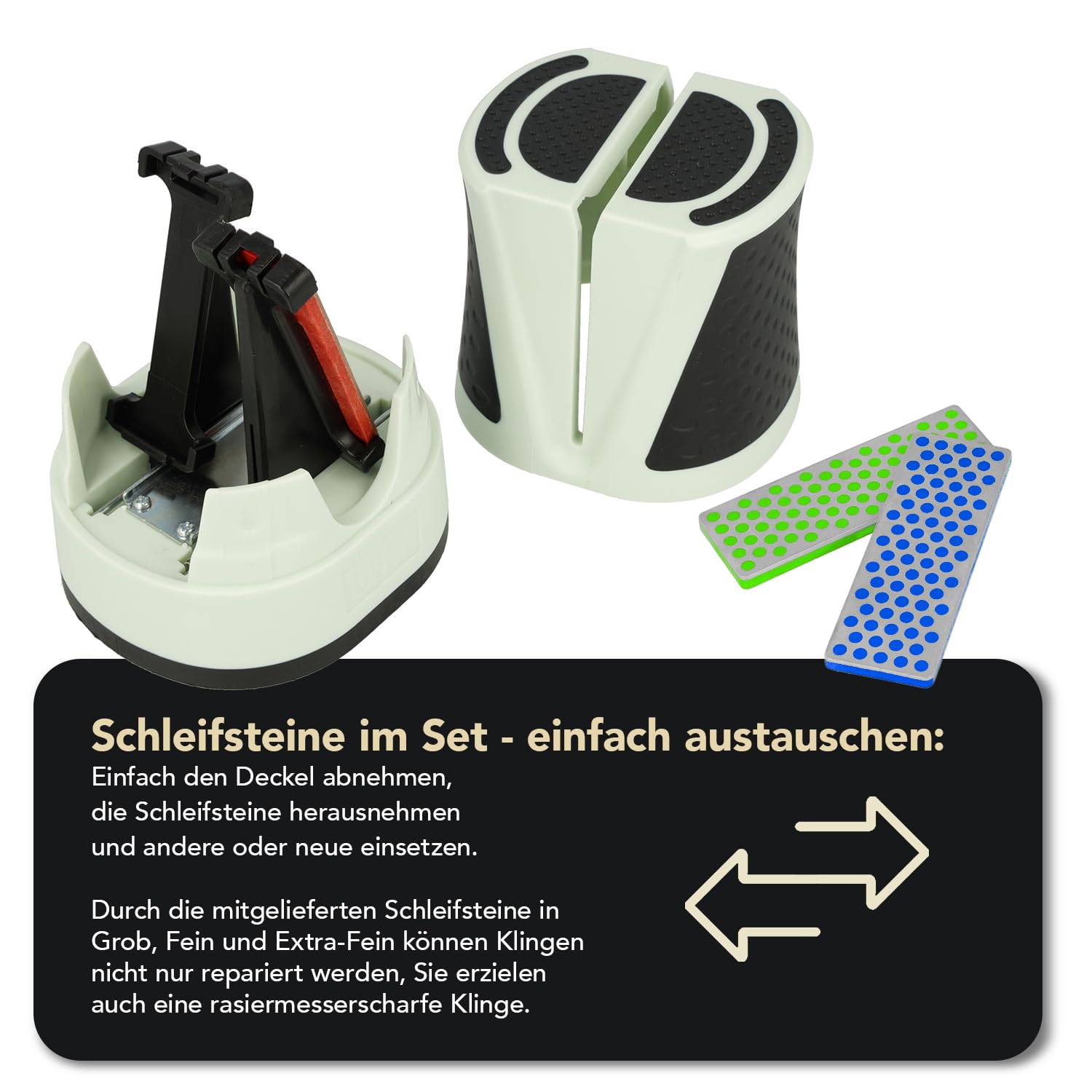 DMT SimpleSharp Mint Bundle Grob, Fein & Extrafein | Diamant Messerschärfer für rasiermesserscharfe Klingen mit perfektem Schleifwinkel | Schärft beidseitig mit extraharten Diamant-Steinen