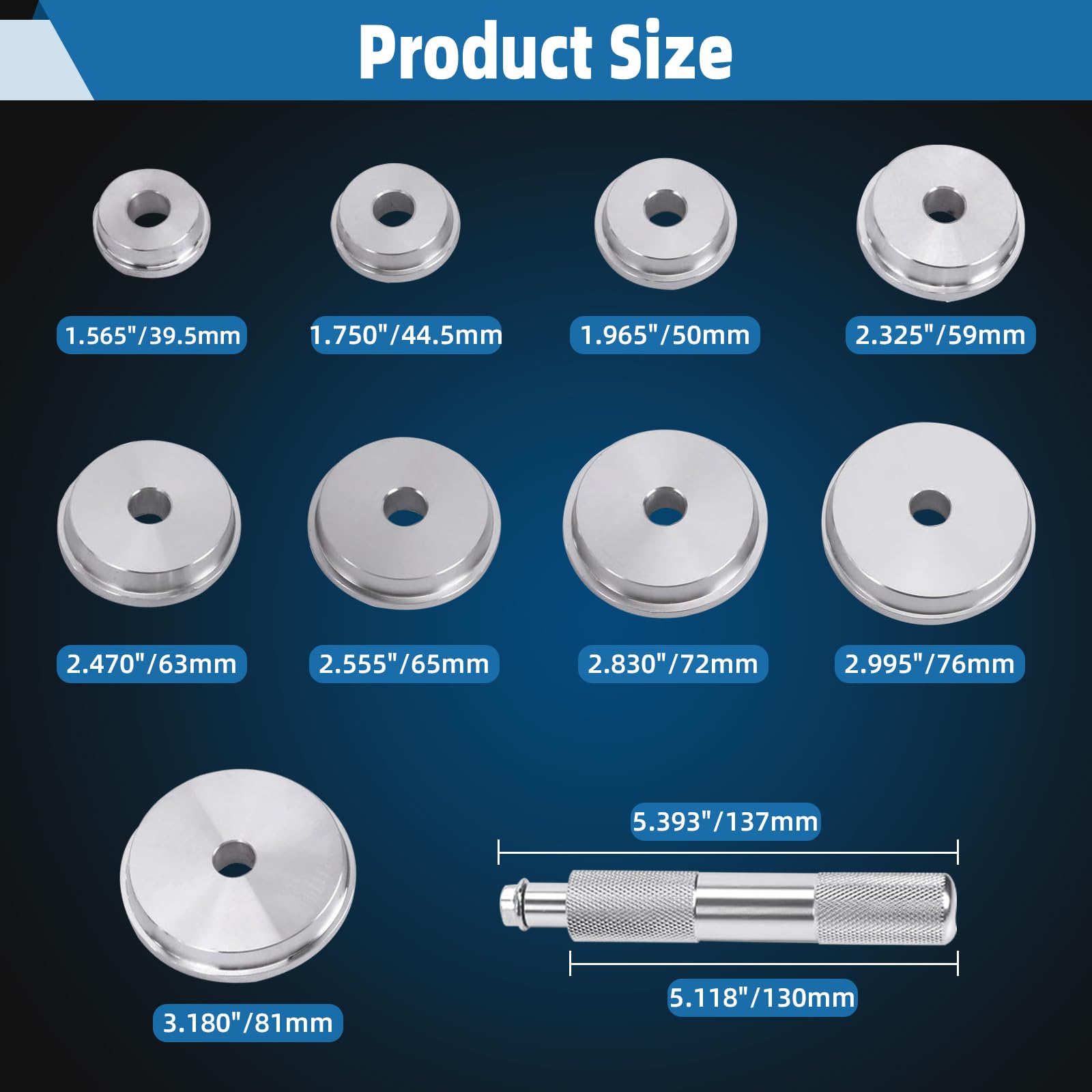 FreeTec 10 pezzi Simmerring guarnizioni Cuscinetto dei Cuscinetti Ruota Axle Estrattore Strumento, 9 dimensioni