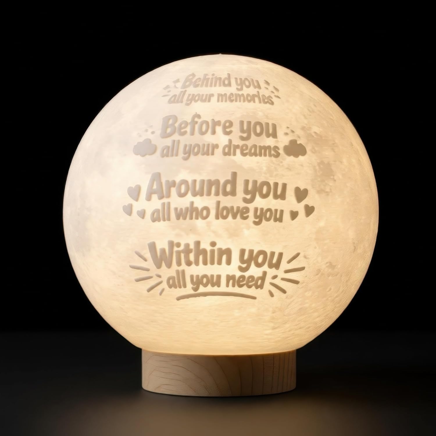 Funnytree Congrats Grad 2026 Graduation Gift Moon Lamp Night Light - Home Nursery Room Bedroom Office Desk Decor, Gifts for Classmates Friends Students Boys Girls Son image 2