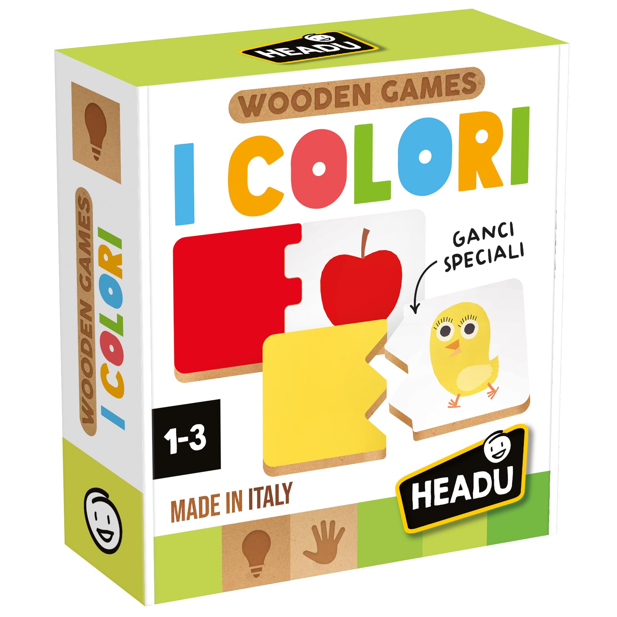 Headu - I Colori - Colori per i piccoli! | Gioco Educativo Bambini 2 3 4 Anni, Gli Unici Giochi in Legno Made in Italy, Attività Divertenti che Stimolano l'apprendimento, Idea Regalo Natale Pasqua
