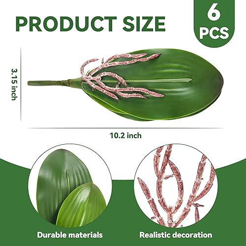 Vista 2 de Miracliy Phalaenopsis Orquídea Hojas Real Látex Touch Plantas Arreglo