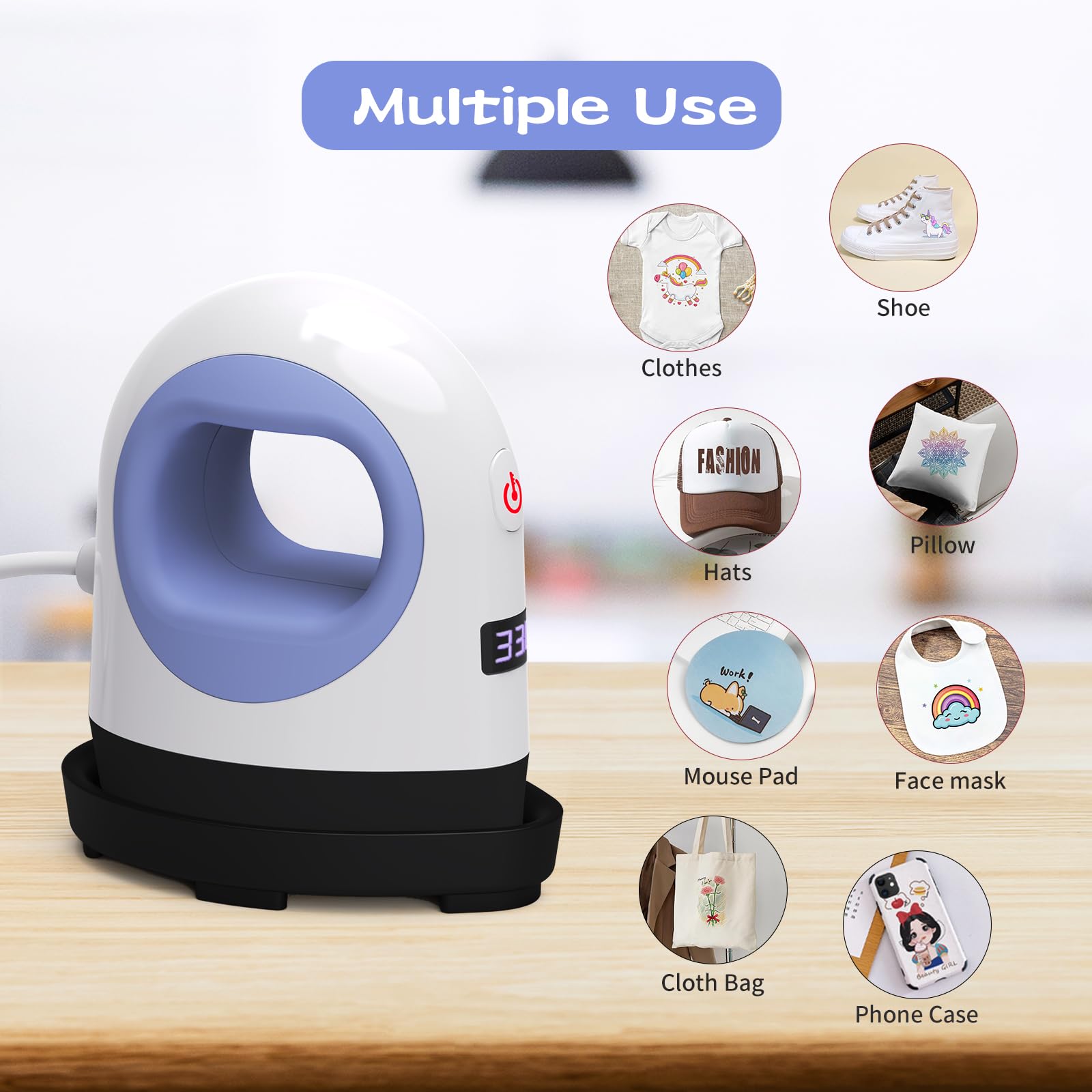 2 in 1 Mini Heat Press Machine Heat Press 22,8 x 22,8 cm
