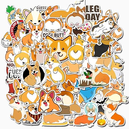 Amazon Co Jp ディアーアニマルズ コーギー こーぎー ステッカー シール ５０枚セット インテリア 面白可愛いシールセット５０p 文房具 オフィス用品