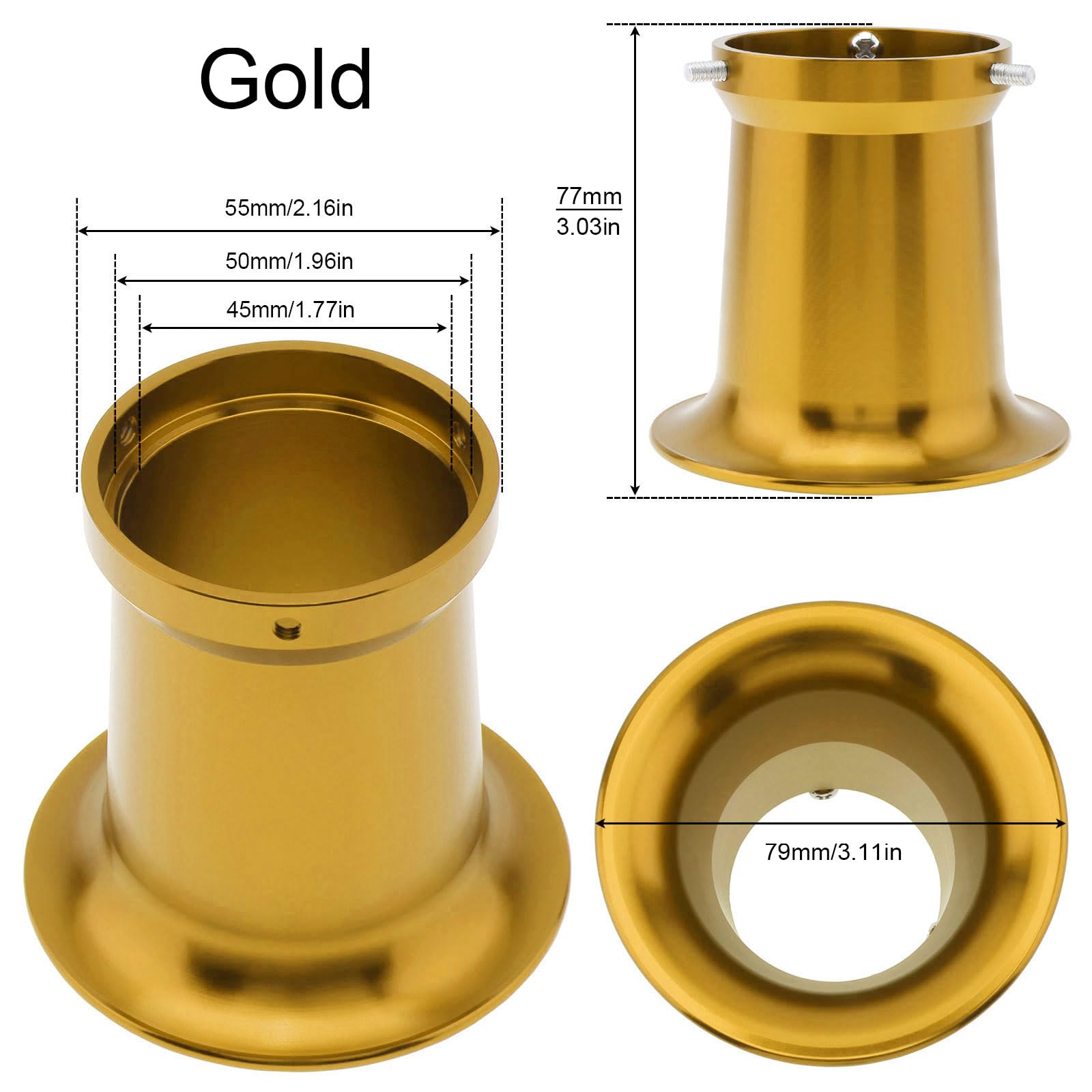 50mm Carburetor Velocity Stack / Air Filter Trumpet - Fits PWK24, PWK26, PWK28, PWK30 Carbs