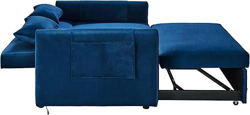 Miniatura 5 de Gexpusm Sofá cama futón 3 en 1, sofá cama extraíble, sofá cama modular con USB y dos almohadas, traje de sofá biplaza convertible para sala de estar