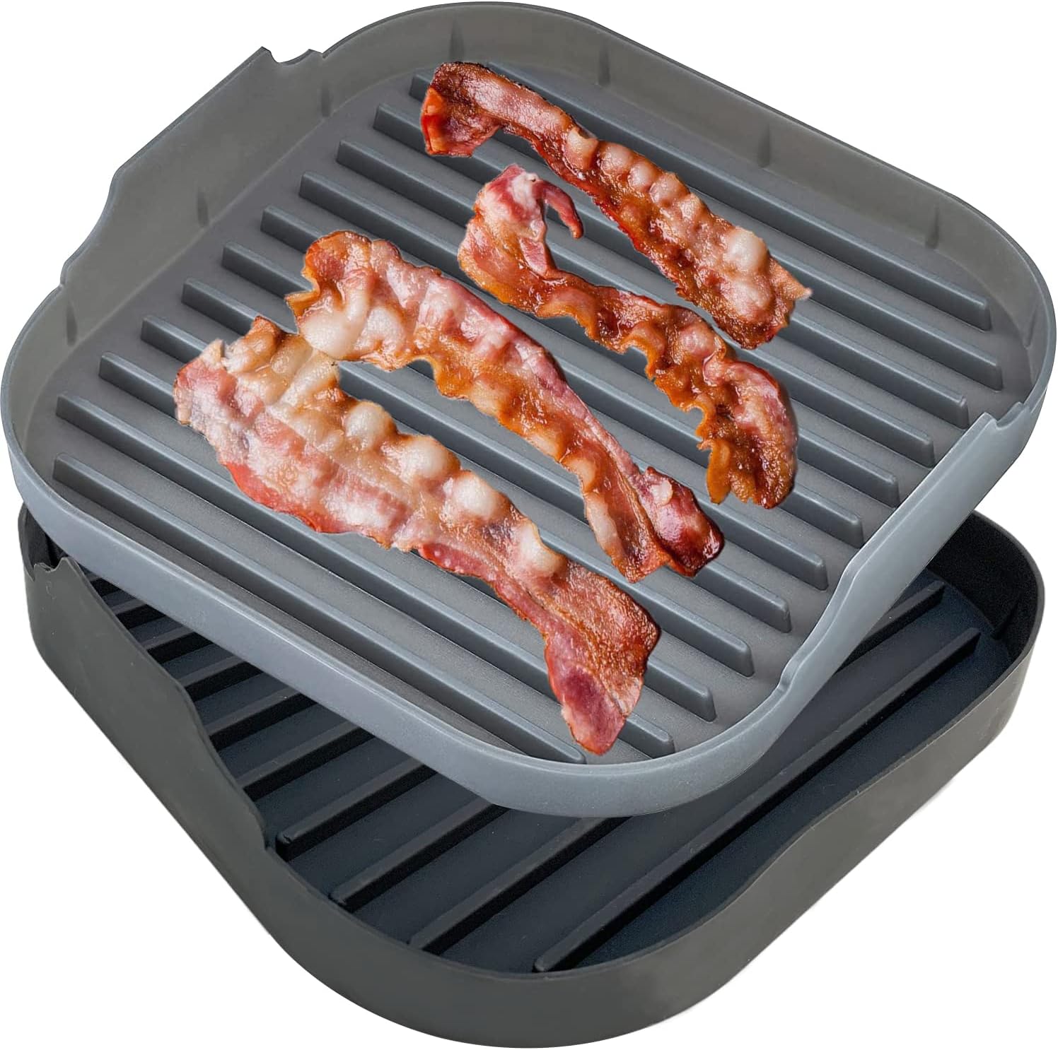 2PCS Large Bacon Cooker for Microwave Oven, Silicone