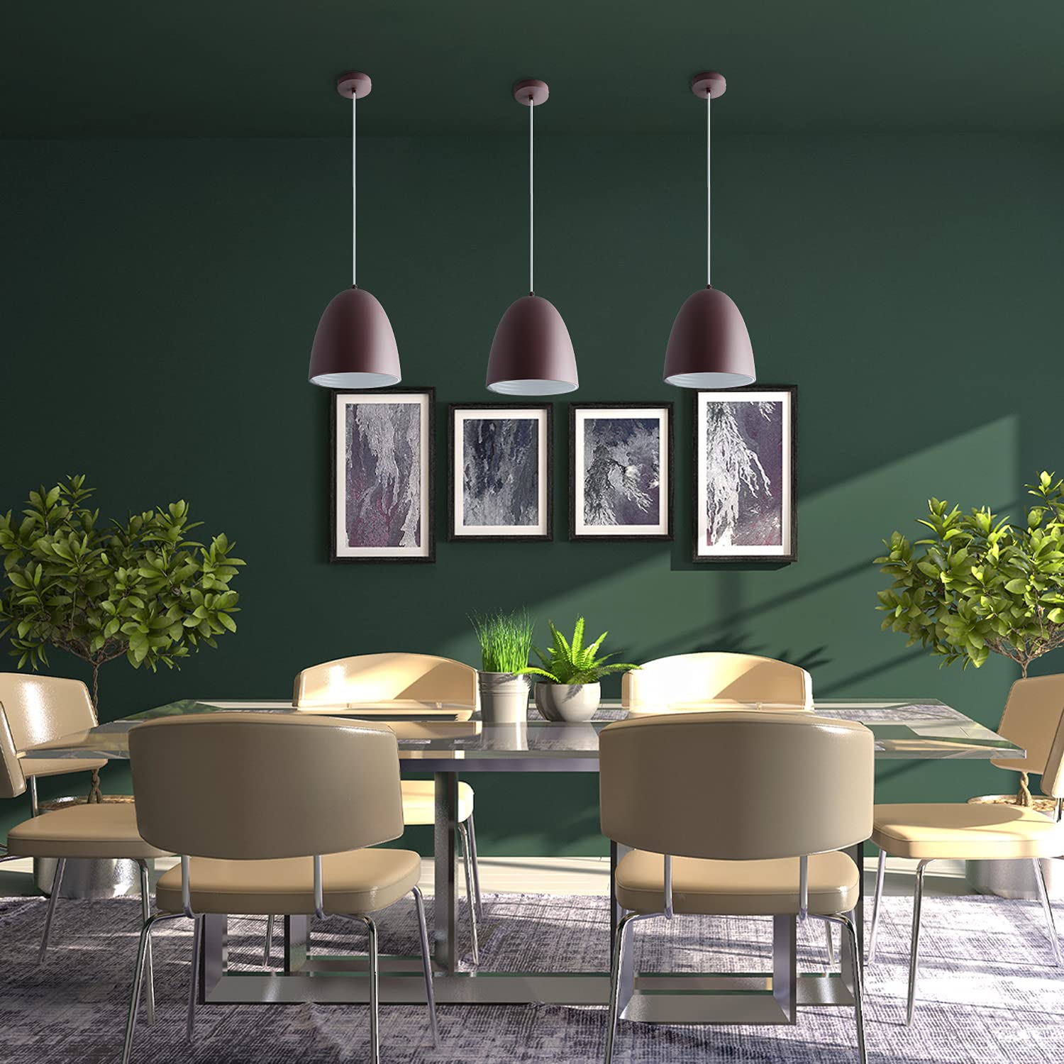 Paco Home Pendelleuchte Küchenlampe Hängelampe Esszimmer Esstischlampe Innen Gold Oder Weiß 1,5m Textilkabel Kürzbar E27, Leuchtmittel: ohne Leuchtmittel, Farbe: Pink-Matt-Weiß