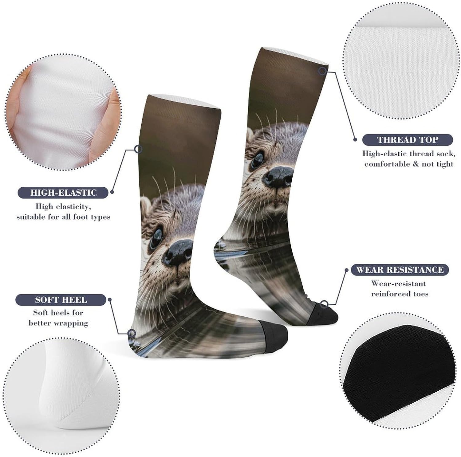 Knee High Socks Otter Long Tube Boot Seamless Toe