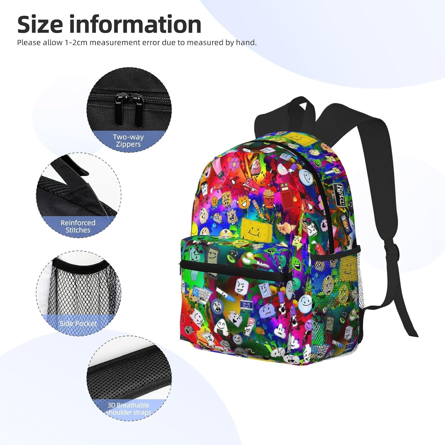 Casual Travel Daypacks Backpack With Lunch Box Sets Adjustable Shoulder Straps, Black3