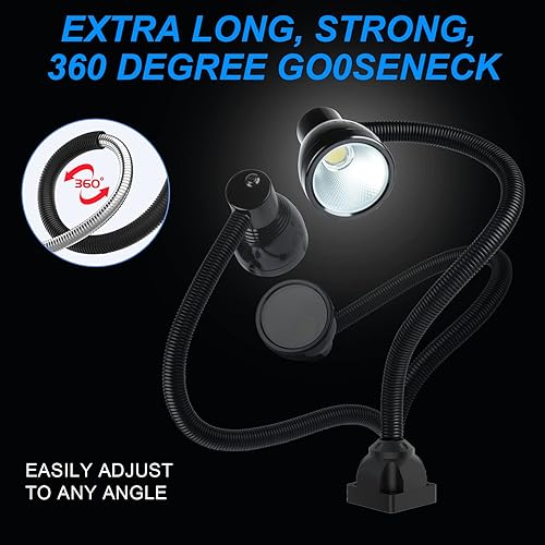 Miniatura 6 de Luz de trabajo flexible, luz de máquina de 12W, luz de trabajo flexible de 1200 lúmenes para torno, máquina de fresado, máquina de perforación,