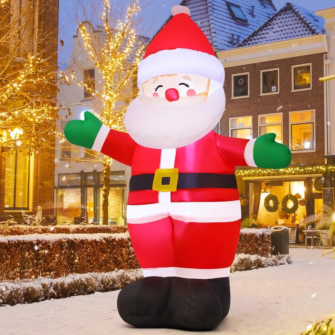 Inflatable Santa 7FT Inflatable Christmas Santa Pool Party With Polar ...