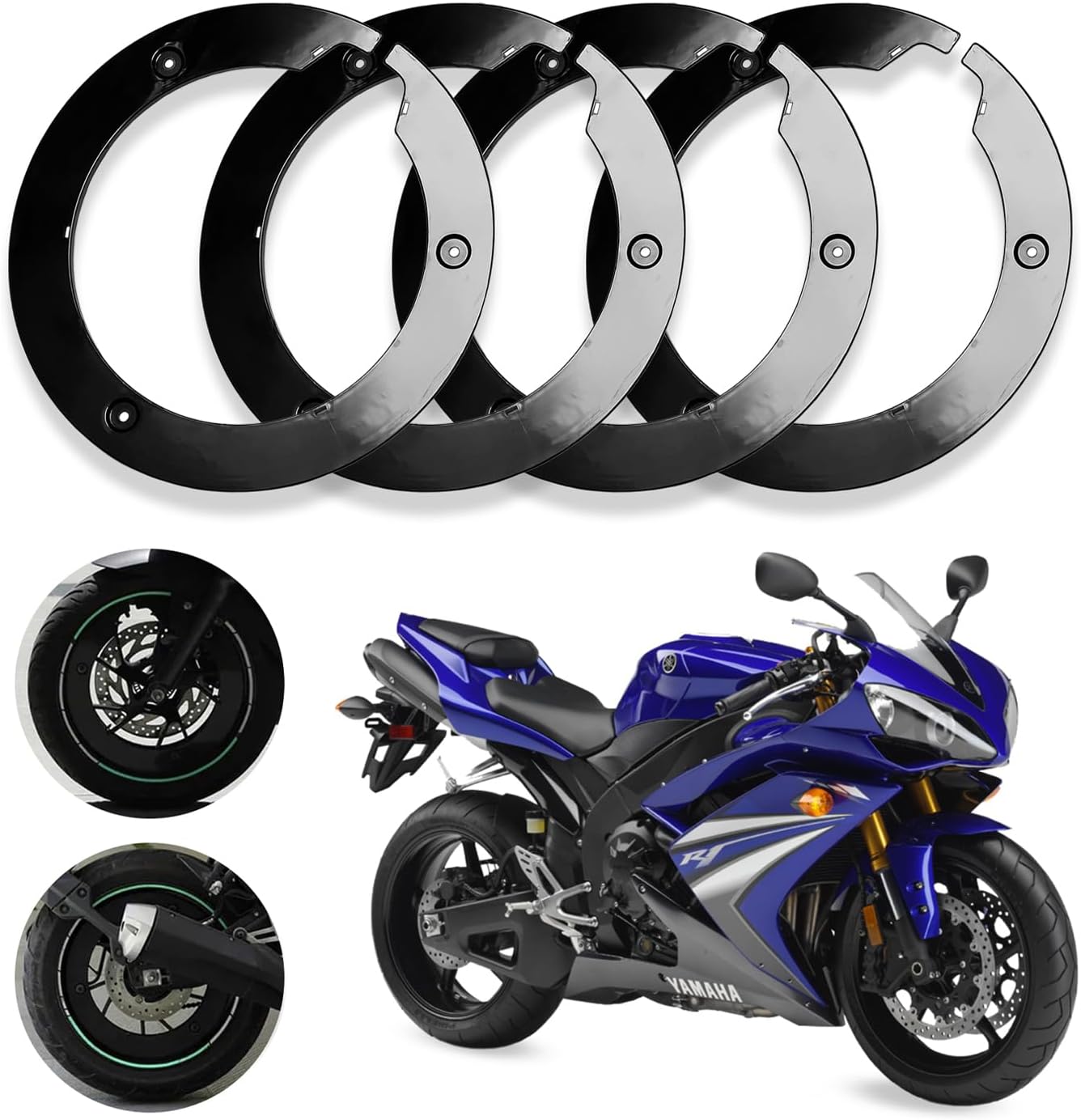 Bike Wheel Cover for 17 inch Yamaha R15 V1, V2, V3, V4 (Black)