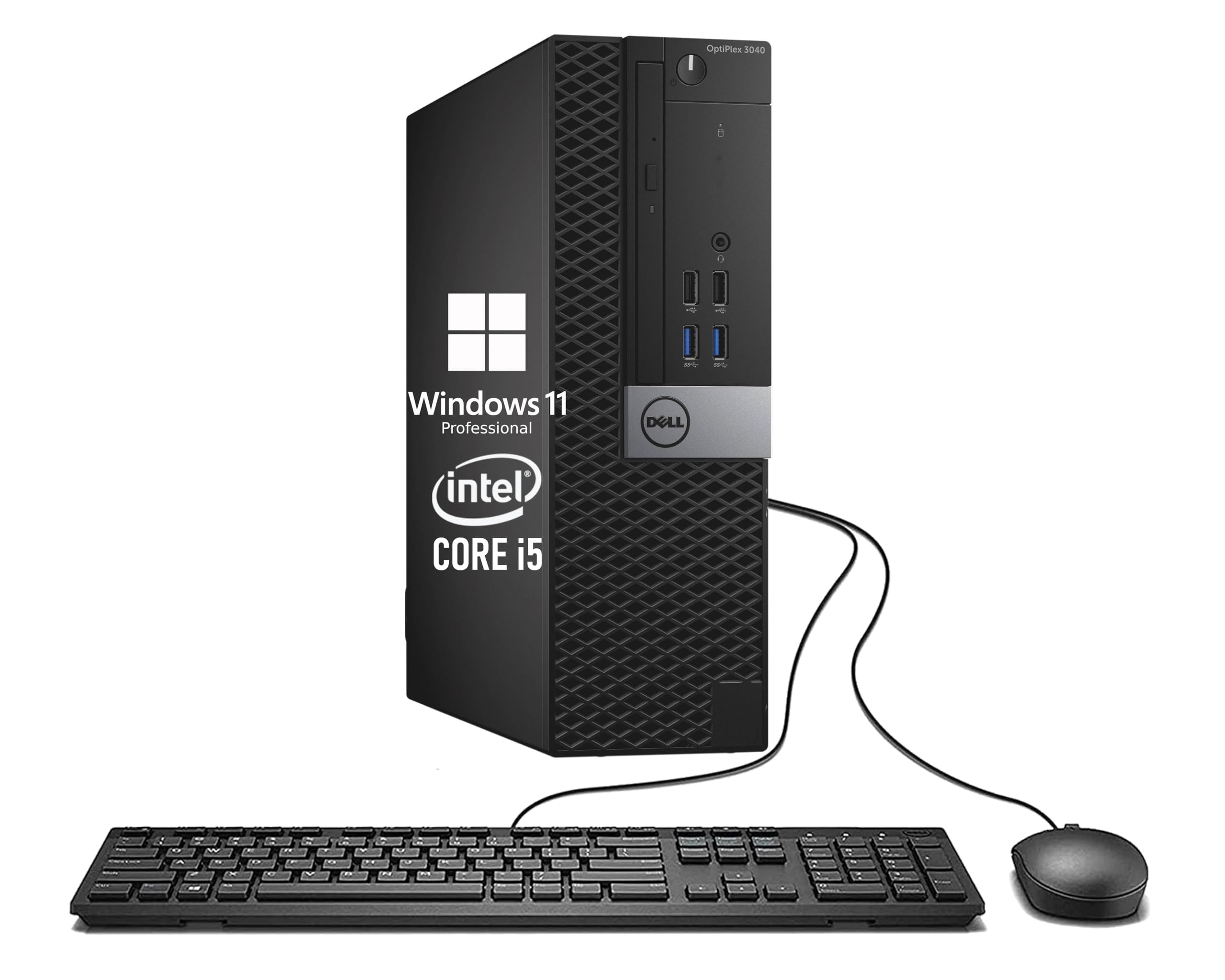 Dell Optiplex 3040 SFF - Ordenador de sobremesa (Intel Core i5-6500, 8 GB de RAM, disco duro de 500 GB, WiFi, Bluetooth, teclado QWERTY de EE.UU., Windows 11 Pro (reacondicionado)