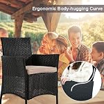 Ensemble de Mobilier de Patio en Osier FDW de 4 Pièces, Chaises, Canapé en Osier, Ensembles de Conversation en Rattan, Ensemble Bistro avec Table Basse pour Cour ou Jardin