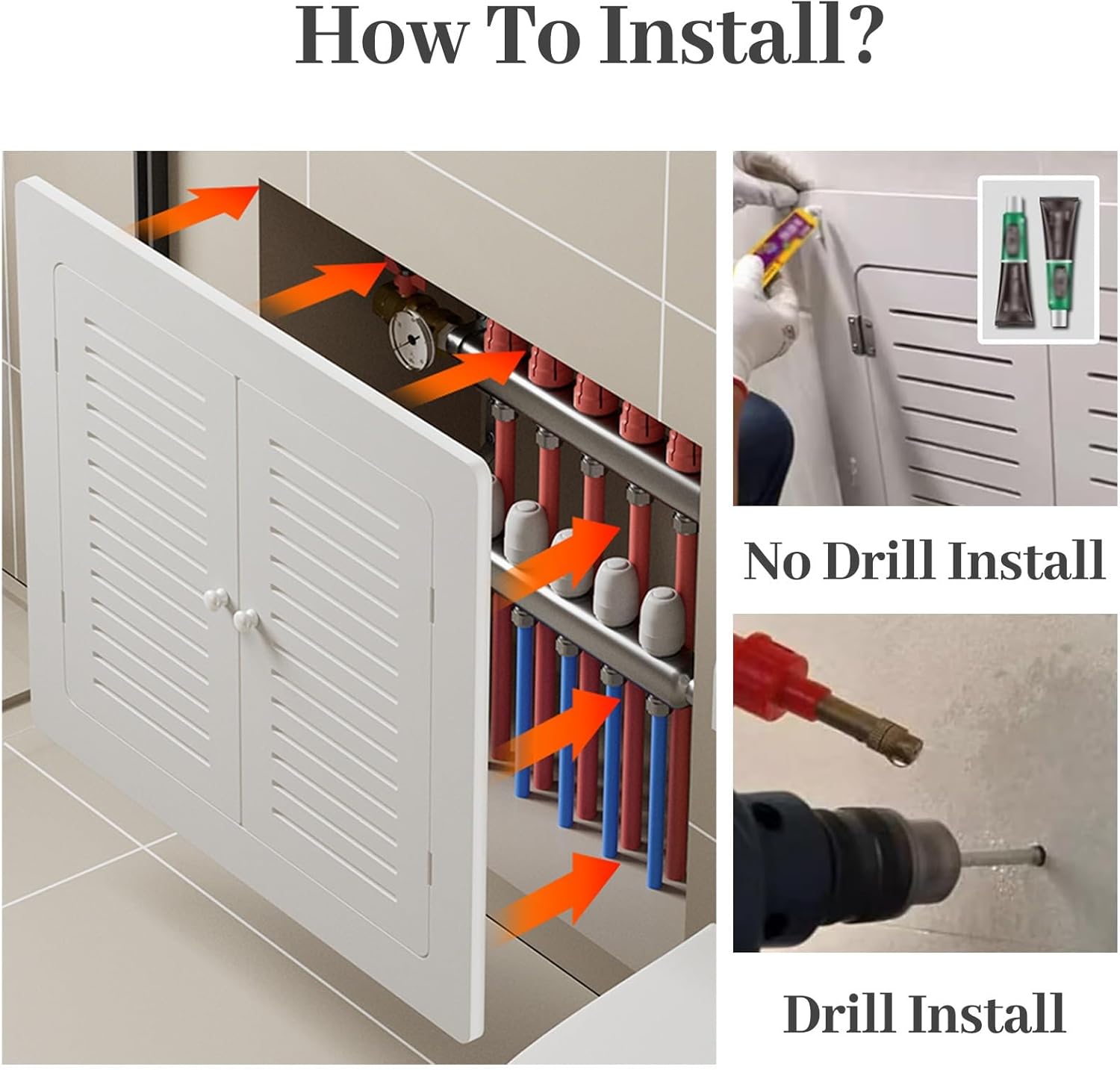 点検口 乾式壁用高耐久PVCアクセスパネル、HVAC、壁、天井、乾式壁用の通気口付きアクセスドア、簡単に設置できるオープニングボック
