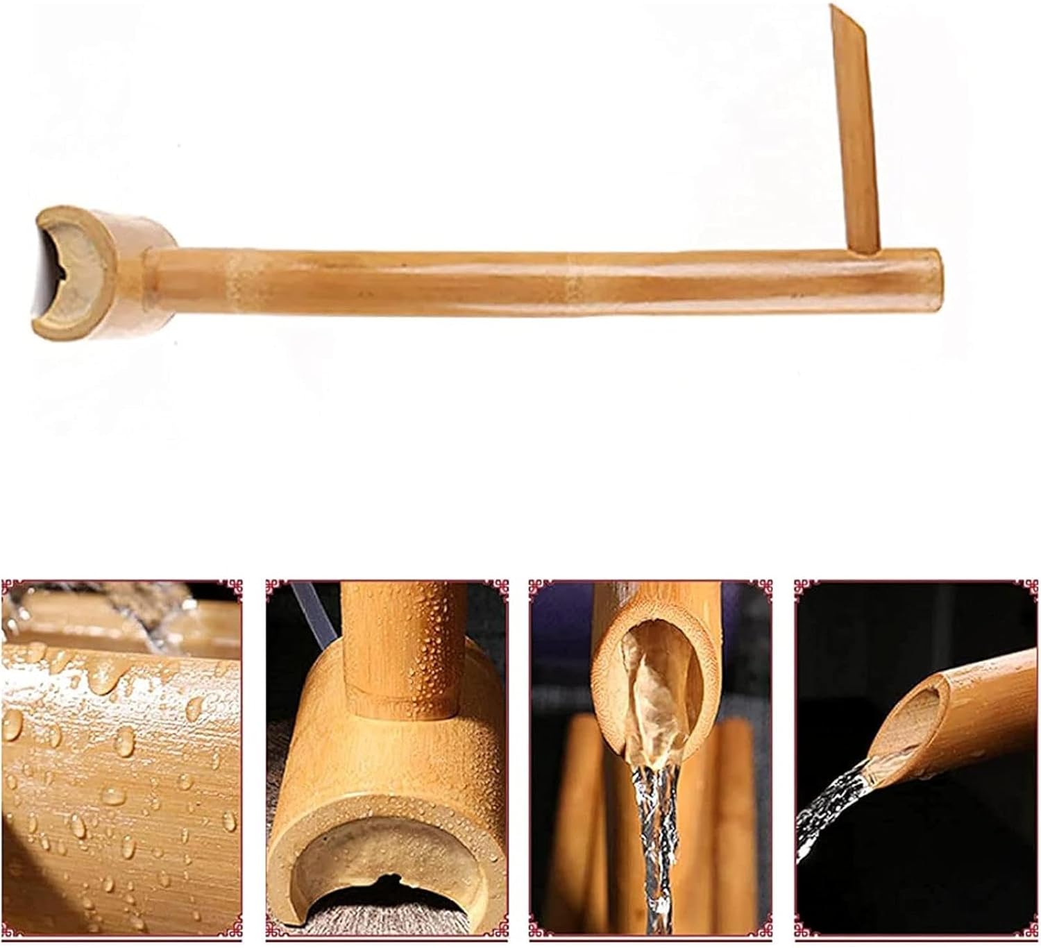 Bamboo Fountain Kit with Pump, Zen Garden Fountain, Bird Bath Water Feature, Flowing Water Courtyard Decoration, for Garden, Backyard, Lawn, Patio, Pond,31.5in,31.5in