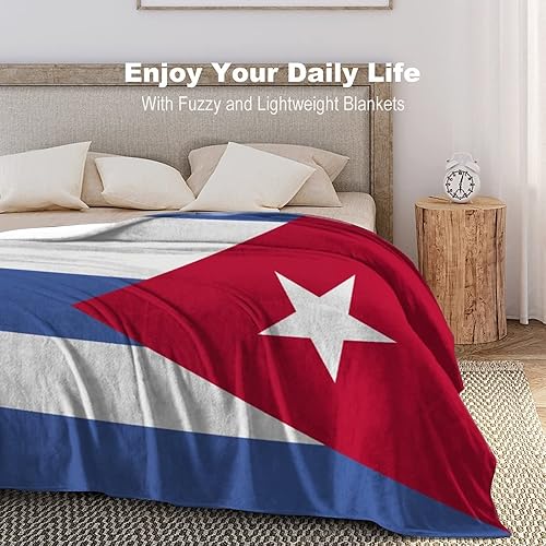 Miniatura 4 de Manta de bandera cubana, franela suave, con patrón impreso, mantas decorativas para cama y sofá