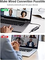 Vista 2 de UGREEN Adaptador USB C a Ethernet, 1000 Mbps, RJ45, sin controlador, compatible con Windows, MacOS, iPadOS, ChromeOS, Android, portátil, tableta