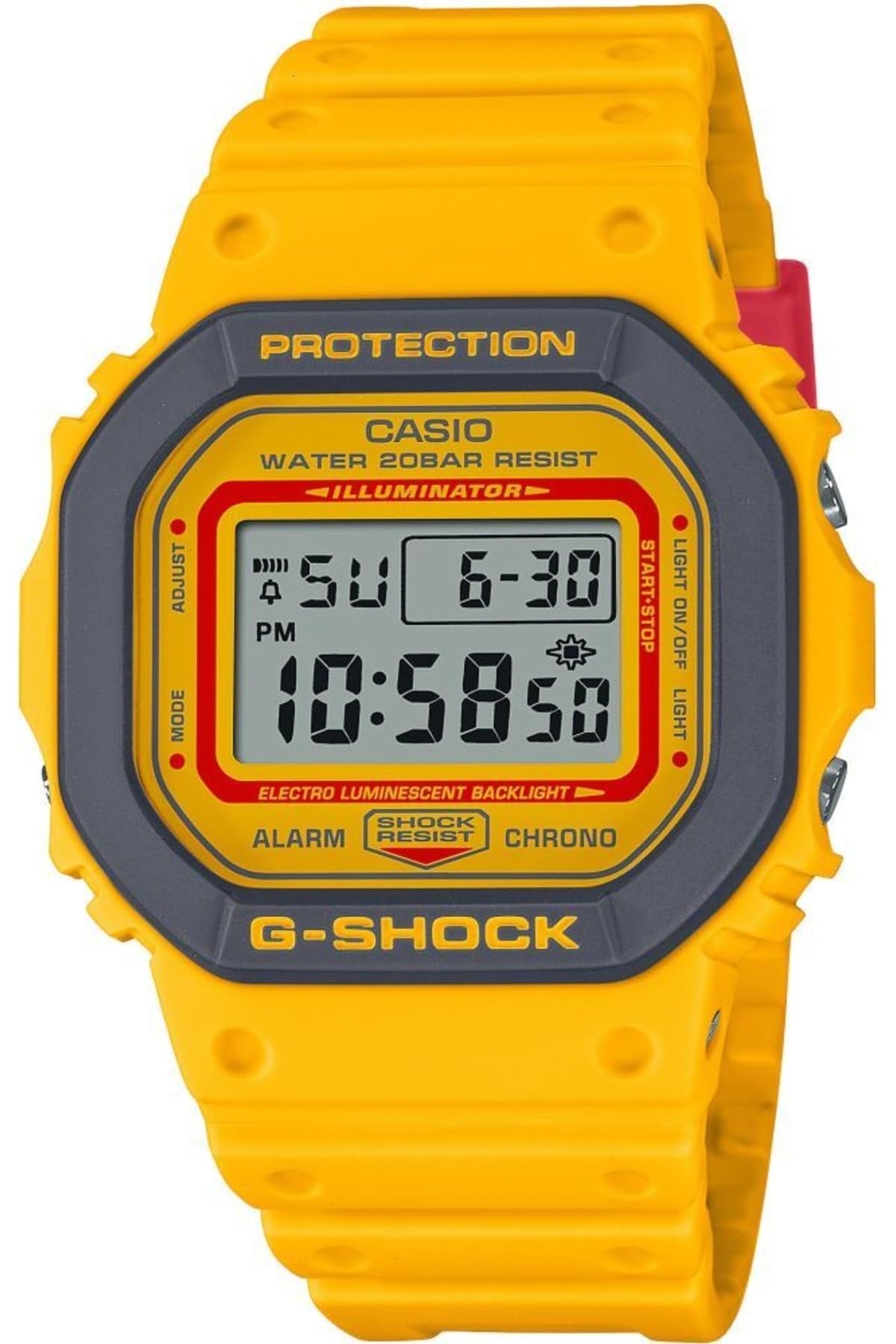 G-Shock Watch - DW-5610Y-9DR Clear Dial, Yellow Band
