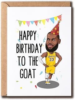 Leb.Ron James Birthday Card - Happy Birthday To The Goat Card - Basketball Birthday Card - Great Card For Family And Friend
