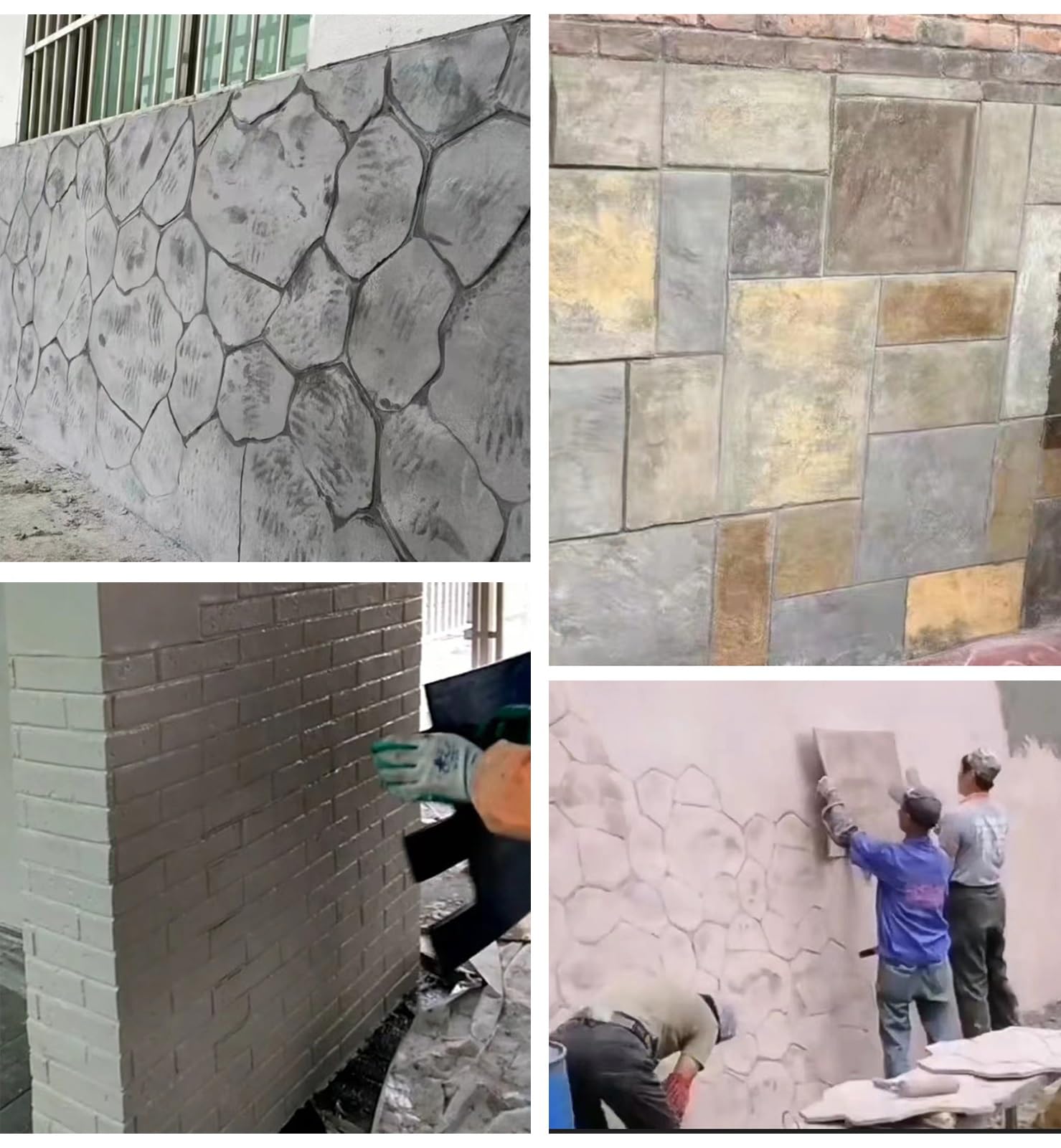 Formy do Betonu Stemple z Kamienia Naturalnego z Betonu Komórkowego, Stemple Ścienne z Betonu, Maty Teksturowe, Antyczna Ceglana Forma do Odciskania Cementu, Formy Dekoracyjne do Ścian 11 Stylów (Col