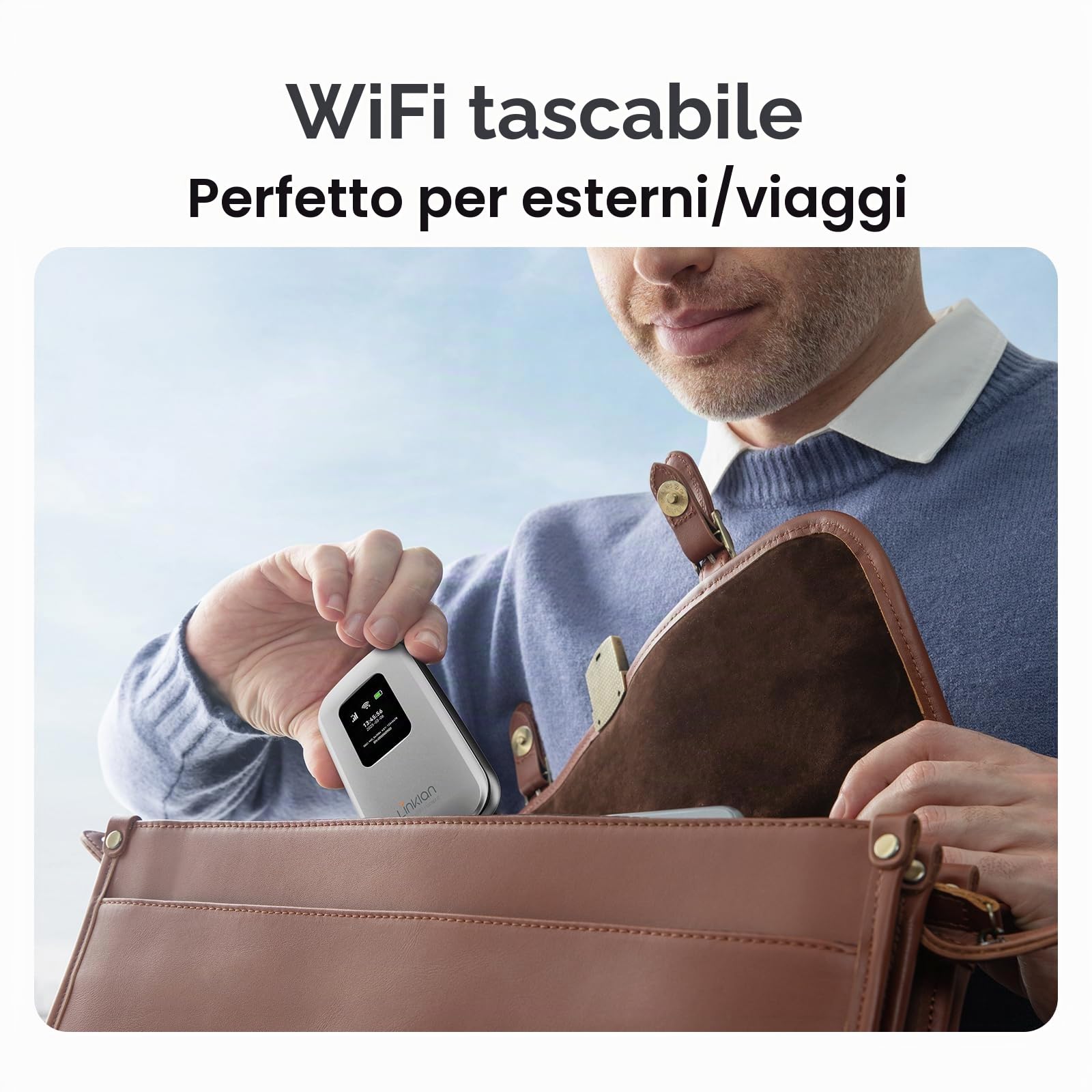 Hotspot mobile portatile - eSIM Global WiFi Hotspot, nessuna scheda SIM/contratto necessario, 16 dispositivi, oltre 180 paesi, router wireless compatto per viaggi internazionali e affari 【15 giorni