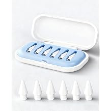 6 Pack Replacement Pencil Tips with Case for Apple iPad 2nd / 1st Generation - Precise Control iPencil Nibs Compatible with iPad for Pencil USB C/ 2nd/ 1st Gen Apple Pen Blue Case-6 Pack