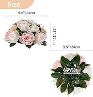 Vista 7 de NUPTIO Juego de 10 jarrones de boda y 10 flores artificiales para centros de mesa de boda