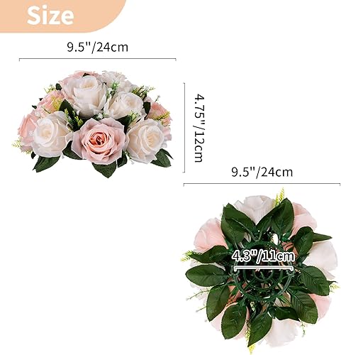 Miniatura 7 de NUPTIO Juego de 10 jarrones de boda y 10 flores artificiales para centros de mesa de boda