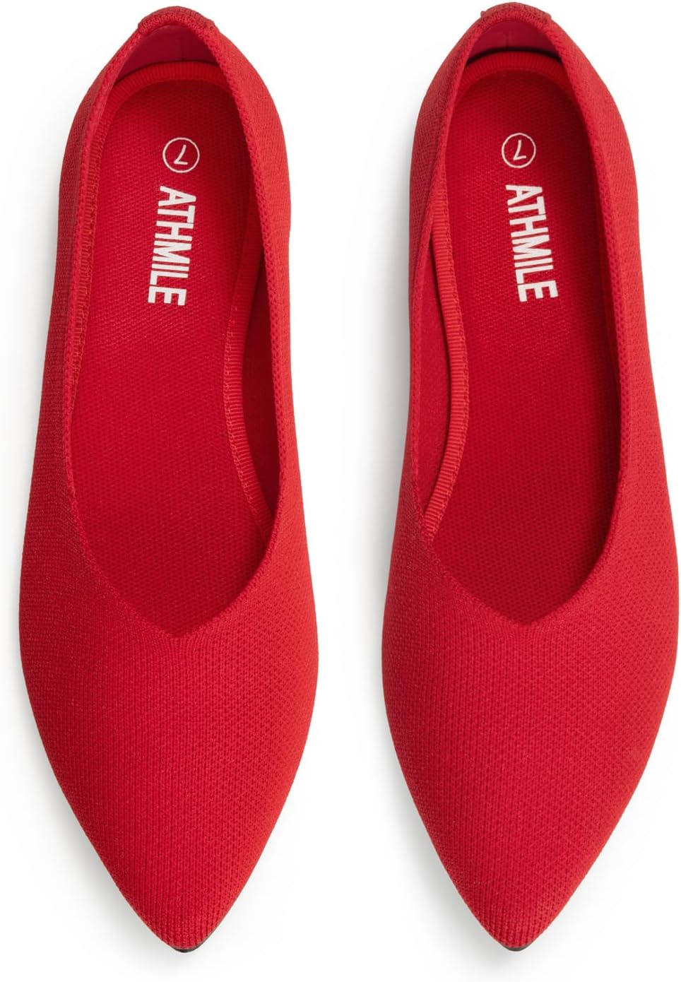 ATHMILE Pointed Toe Flats for Women Dressy Bronze Work Shoes Business Casul Knit Ballet Flats Slip on Office Ladies Comforttable Dress