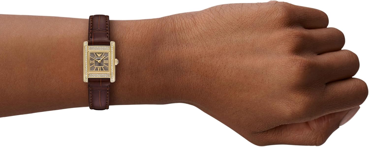 Emporio Armani Women's Two-Hand Brown Leather Watch (Model: AR11705) - Image 2